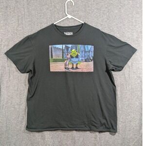DreamWorks Shrek Donkey Graphic‎ T-Shirt Black Short Sleeve Movie Tee Sz XL